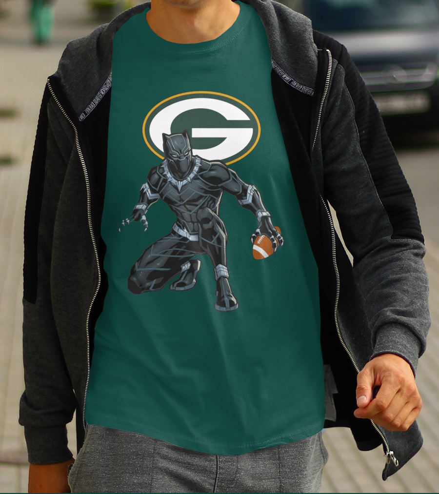 Green Bay Packers Wakanda Football Panther T-Shirt