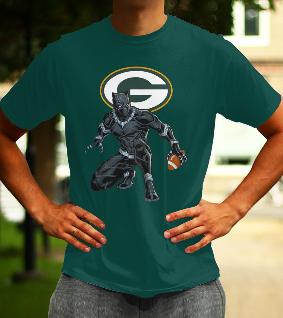 Green Bay Packers Wakanda Football Panther T-Shirt