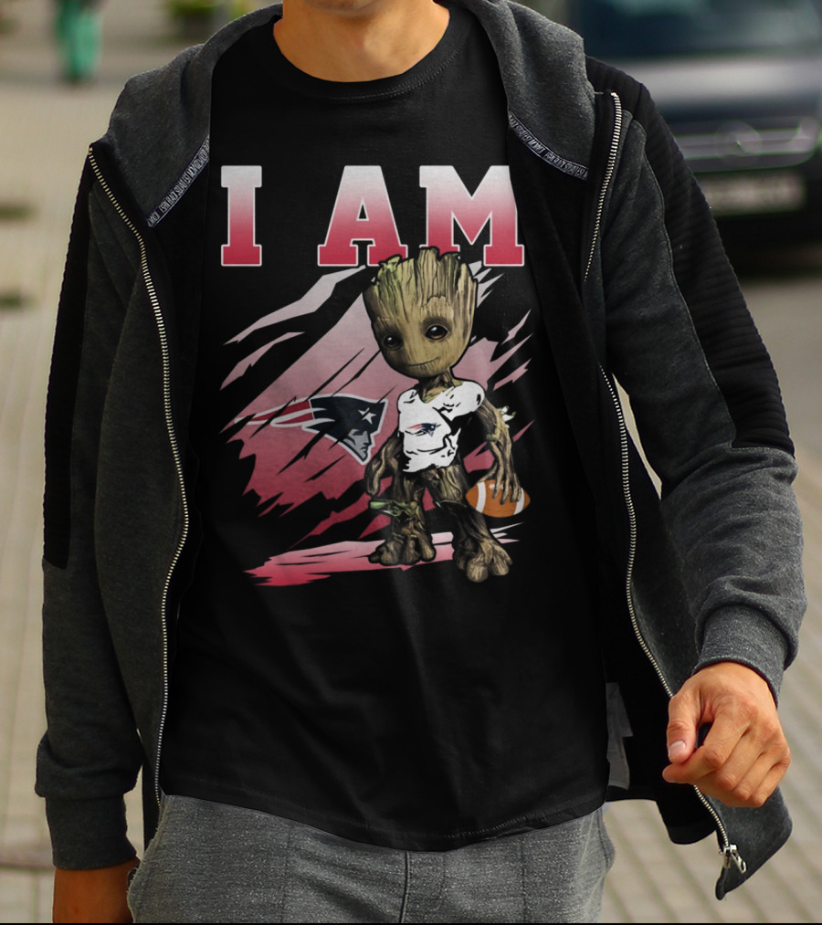 I Am New England Patriots Football Groot T-Shirt