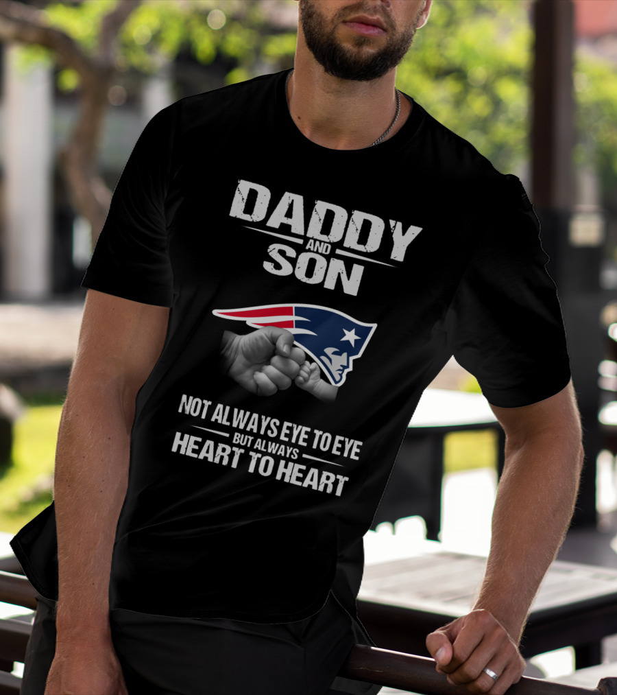 Daddy And Son New England Patriots Heart To Heart T-Shirt