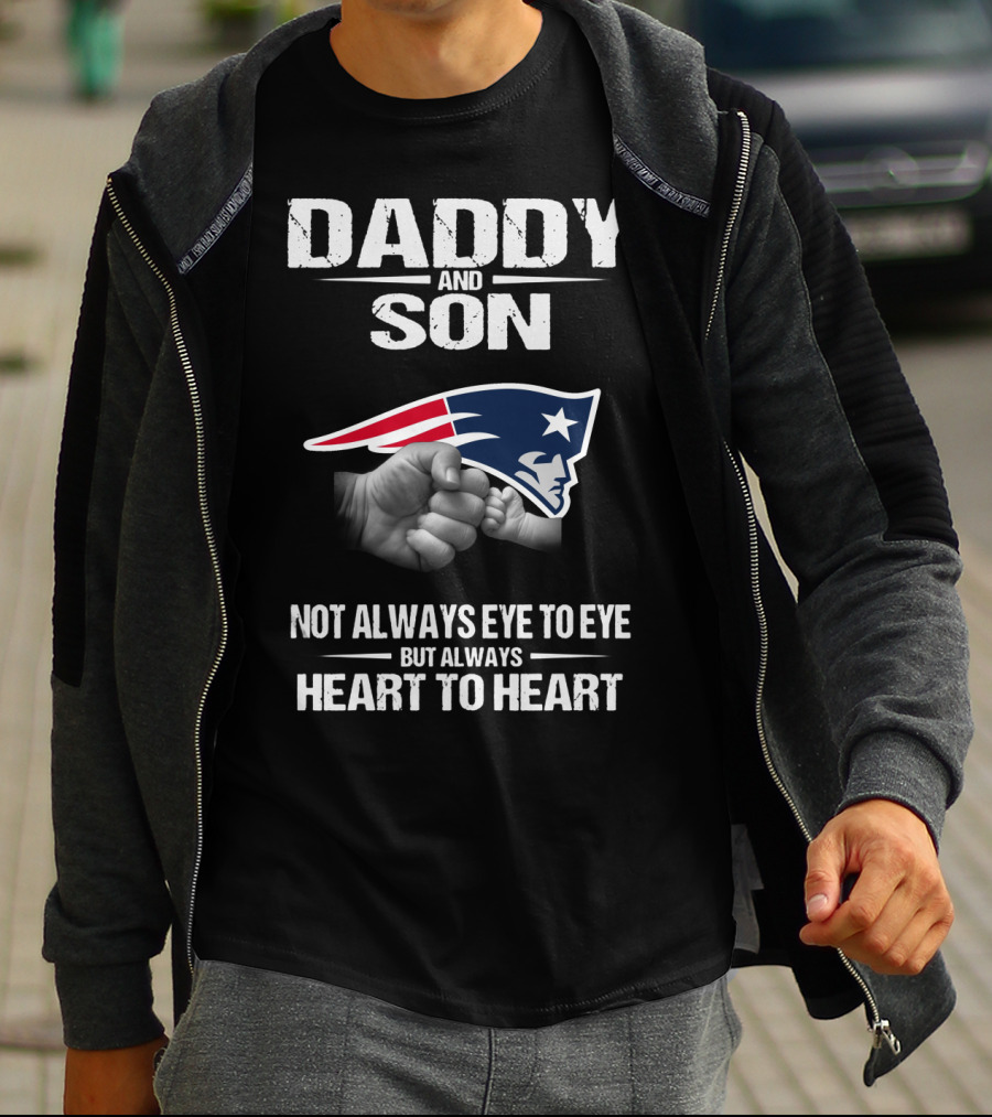 Daddy And Son New England Patriots Heart To Heart T-Shirt