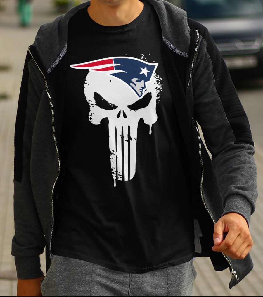 New England Patriots Punisher Skull T-Shirt