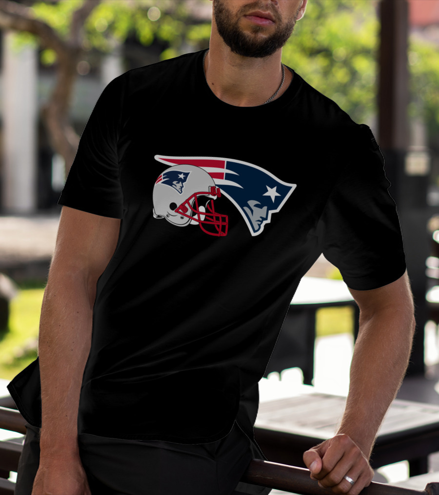 New England Patriots Helmet And Logo Patriots Football Team T-Shirt