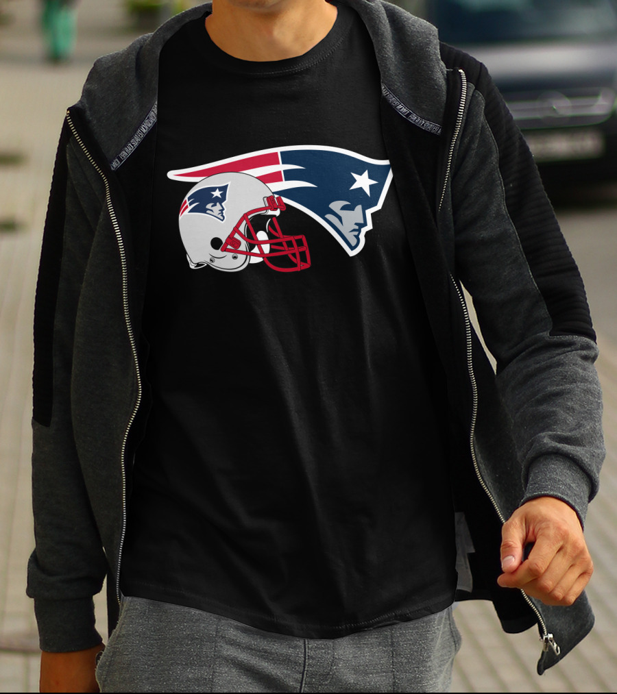 New England Patriots Helmet And Logo Patriots Football Team T-Shirt