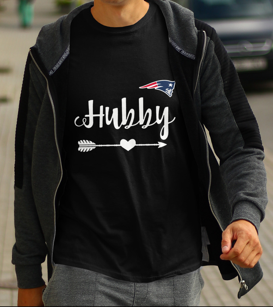 New England Patriots Hubby Arrow Heart T-Shirt