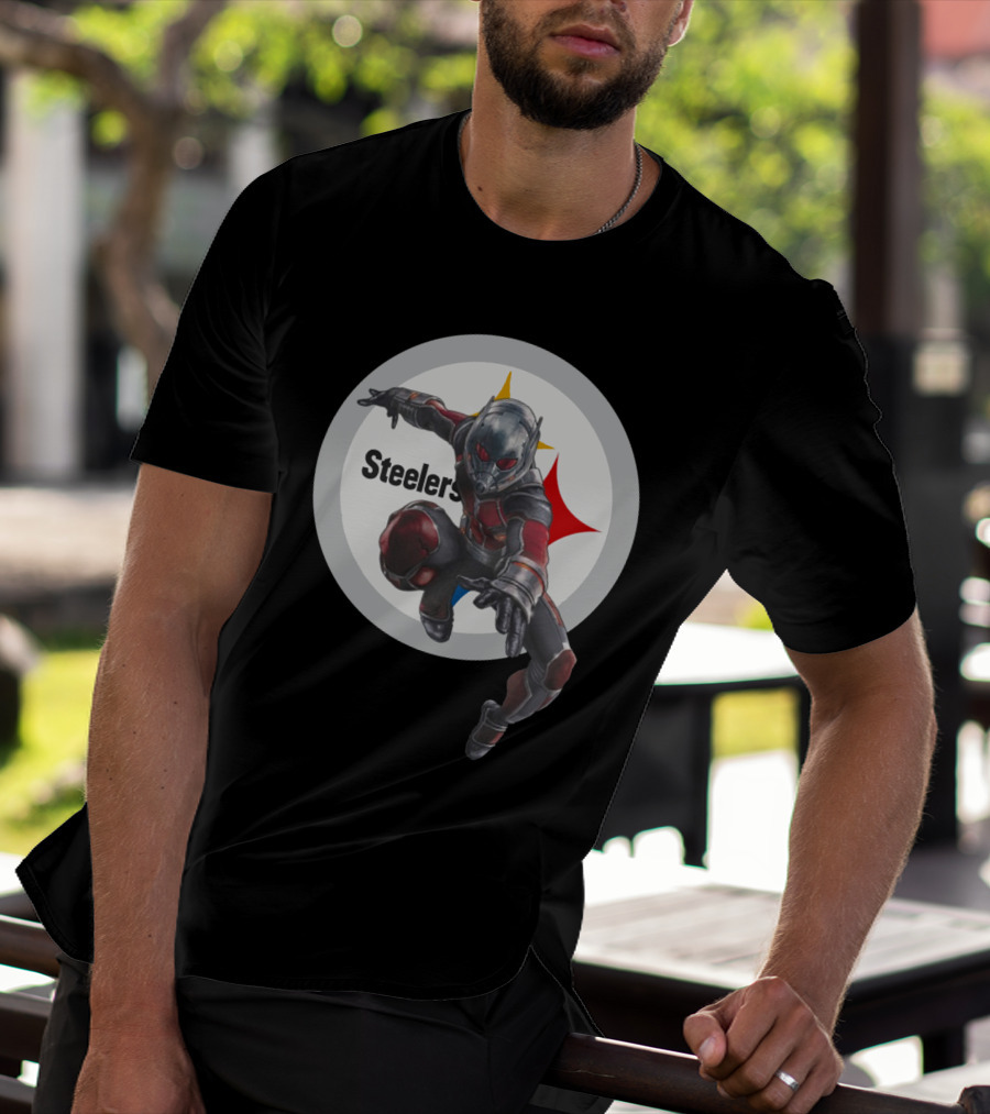 Pittsburgh Steelers Ant-Man Marvel Crossover T-Shirt