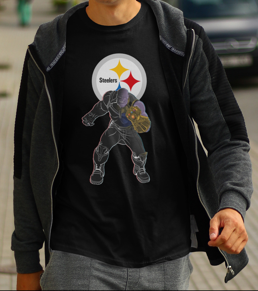 Steelers Nfl Team With Infinity Gauntlet Comic Crossover T-Shirt