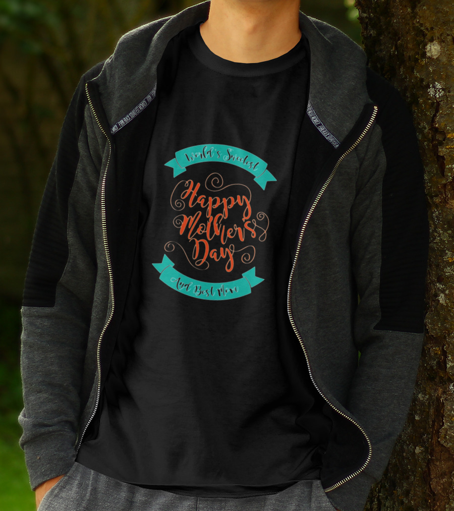 World's Greatest Happy Mother's Day And Best Mom Swirly Type T-Shirt