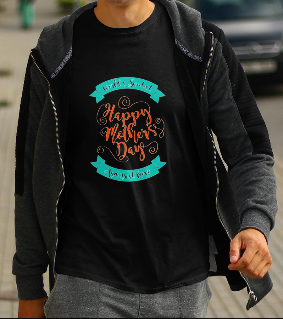 World's Greatest Happy Mother's Day And Best Mom Swirly Type T-Shirt