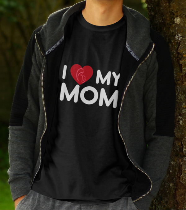 I Love My Mom Heart Symbol With Baby T-Shirt