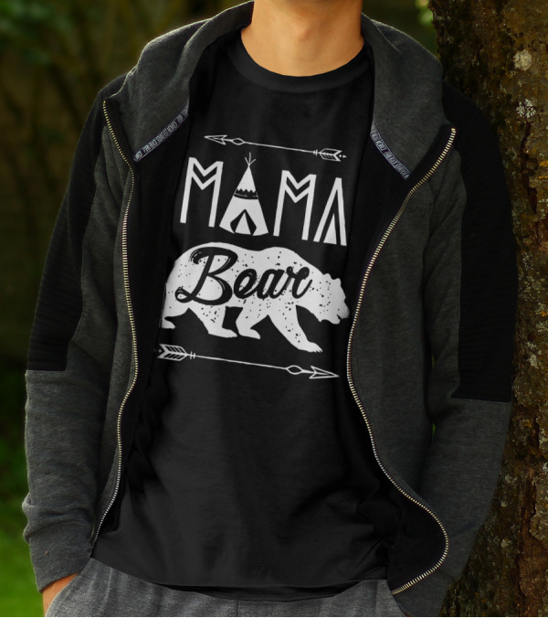 Mama Bear Family Matching Couple Teepee Arrow T-Shirt