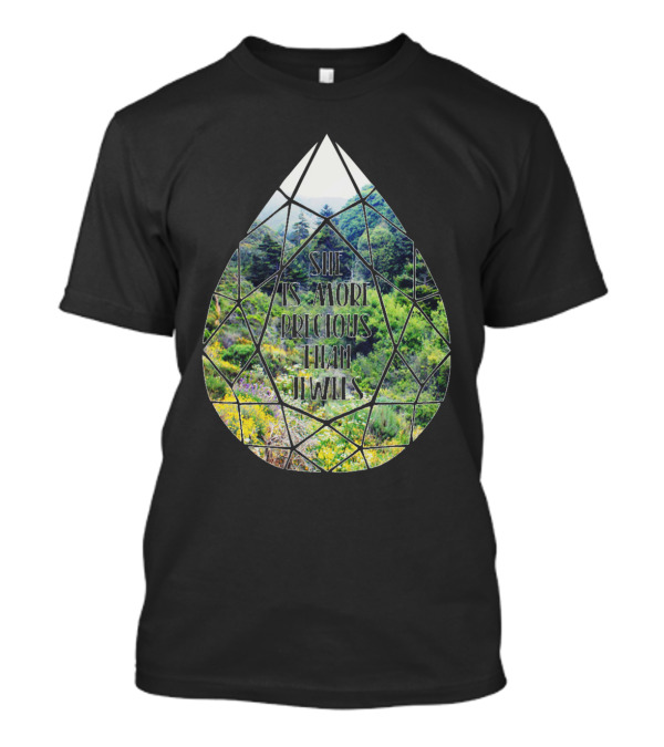 She Is More Precious Than Jewels Nature Landscape Geometric Gem T-Shirt