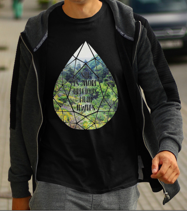 She Is More Precious Than Jewels Nature Landscape Geometric Gem T-Shirt
