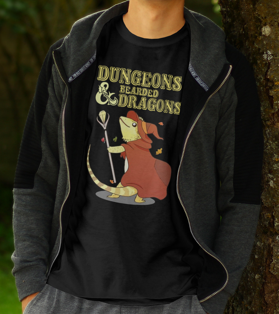 Dungeons And Bearded Dragons Mage Lizard Adventure T-Shirt