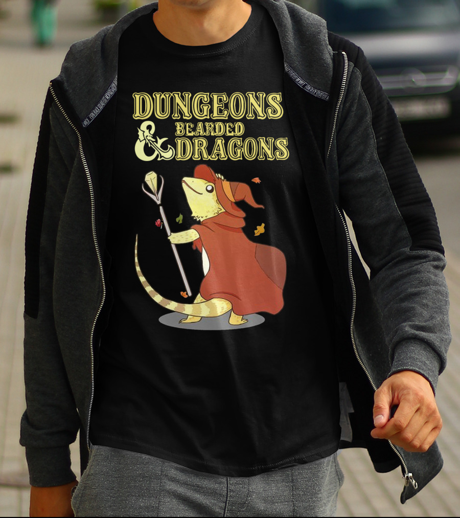 Dungeons And Bearded Dragons Mage Lizard Adventure T-Shirt