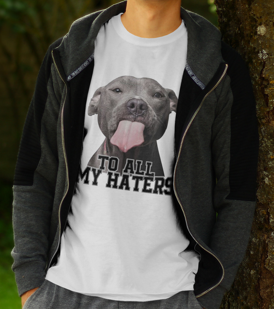 Pitbull To All My Haters Playful Expression T-Shirt