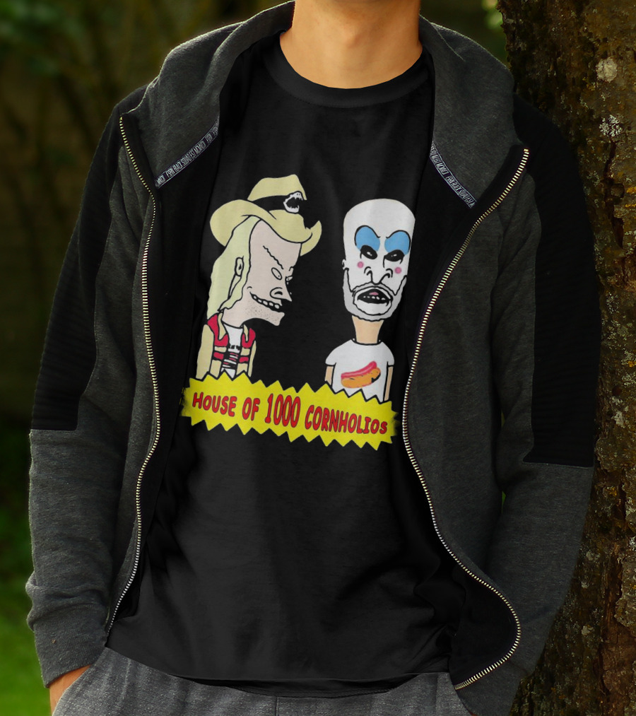 House Of 1000 Cornholios Beavis And Butt-Head Style Characters With Costumes T-Shirt