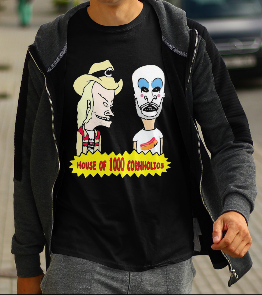 House Of 1000 Cornholios Beavis And Butt-Head Style Characters With Costumes T-Shirt