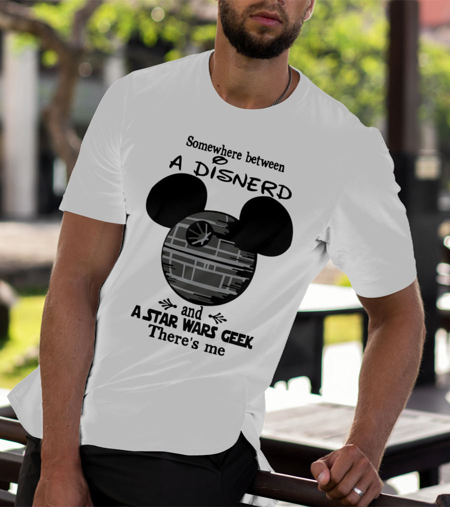 Somewhere Between A Disnerd And A Star Wars Geek There's Me Mickey Mouse Death Star T-Shirt