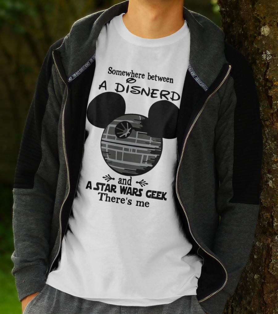 Somewhere Between A Disnerd And A Star Wars Geek There's Me Mickey Mouse Death Star T-Shirt