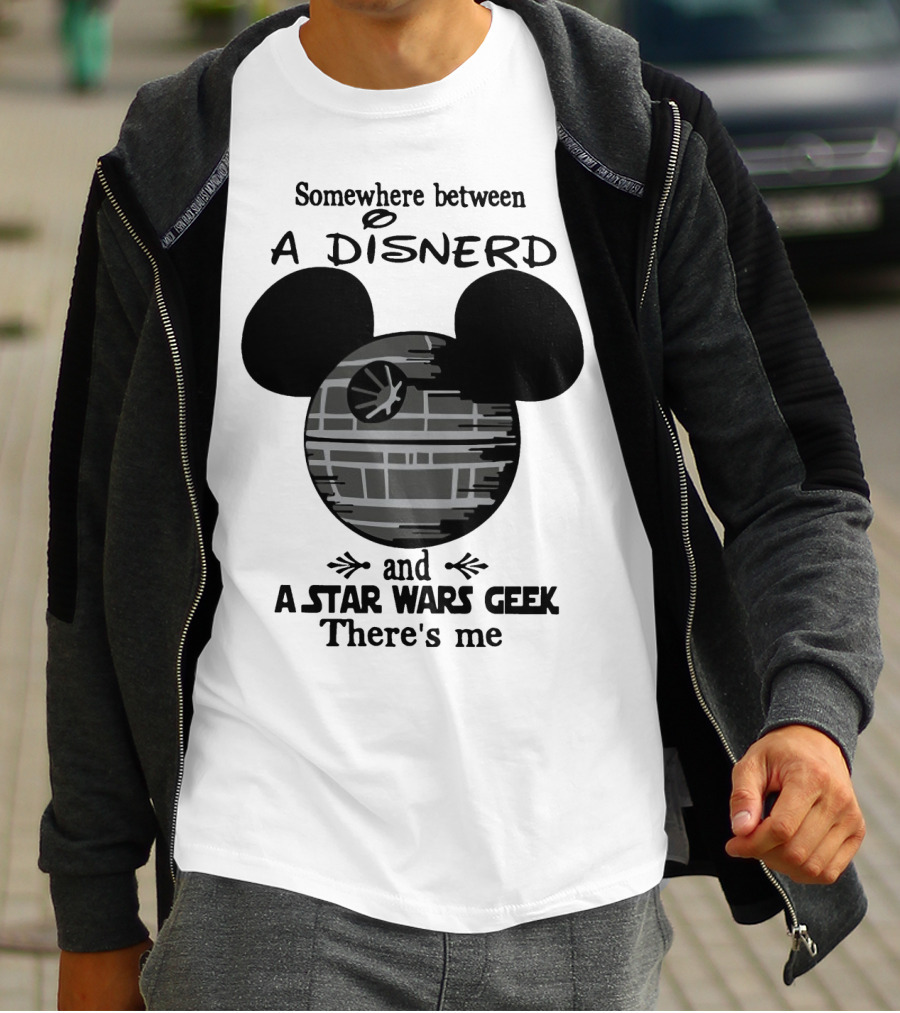 Somewhere Between A Disnerd And A Star Wars Geek There's Me Mickey Mouse Death Star T-Shirt