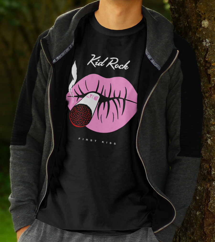 Kid Rock First Kiss Pink Lips With Cigarette Smoke T-Shirt