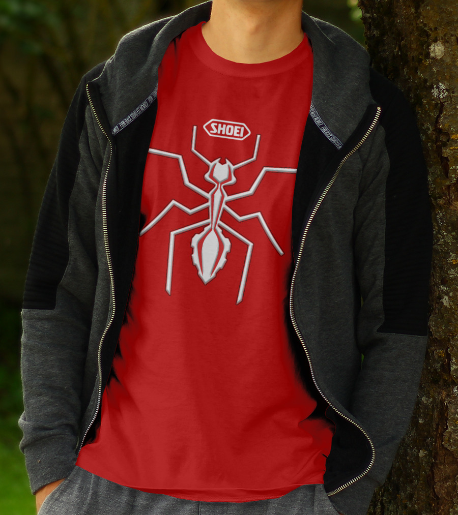 Shoei Logo Red With White Spider Outline T-Shirt