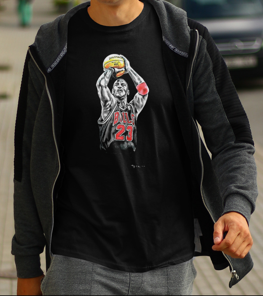 Bulls 23 Basketball Legend Palming NBA Ball T-Shirt