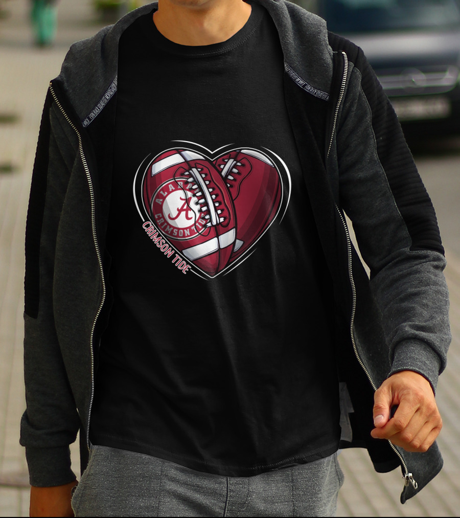 Alabama Crimson Tide Football Heart NCAA T-Shirt