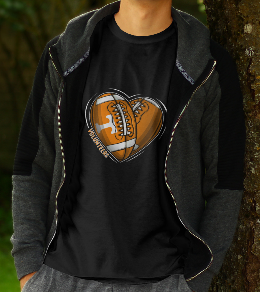 Volunteers Heart-Shaped Football NCAA Tennessee T-Shirt