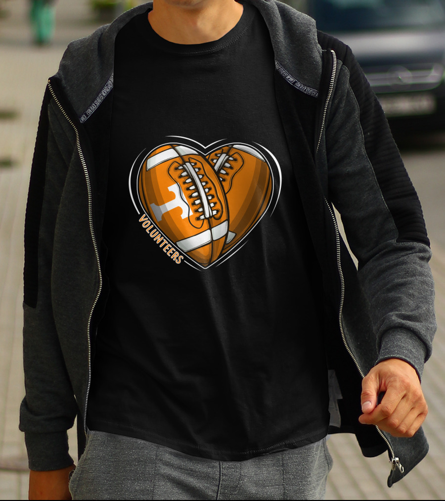 Volunteers Heart-Shaped Football NCAA Tennessee T-Shirt