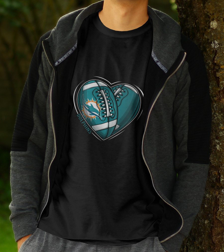 Miami Dolphins Heart Logo DH 90 NFL T-Shirt