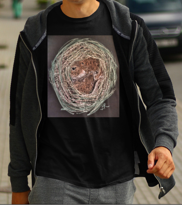 Harvest Mouse Nest Illustration With Signature T-Shirt