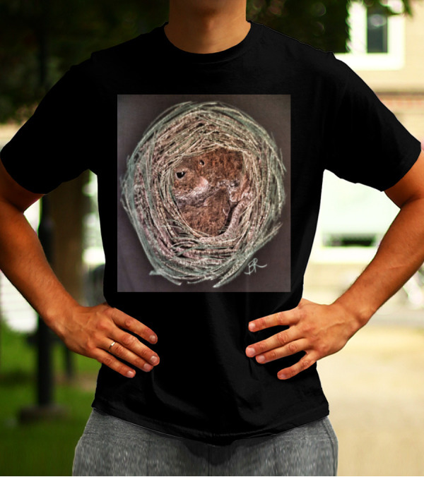 Harvest Mouse Nest Illustration With Signature T-Shirt