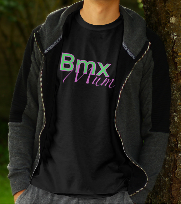 Bmx Mum Bold Neon Pink And Green Typography T-Shirt