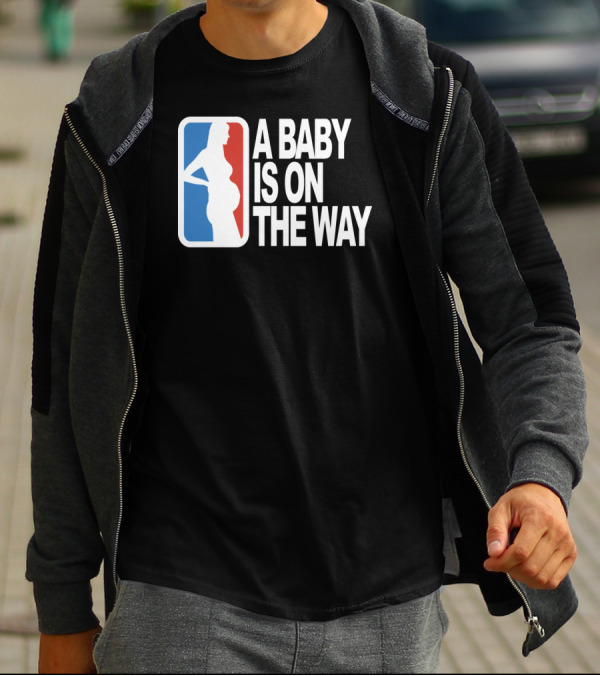 NBA Logo Parody A Baby Is On The Way T-Shirt