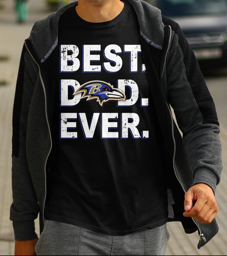 Best Dad Ever Baltimore Ravens Football Fan T-Shirt