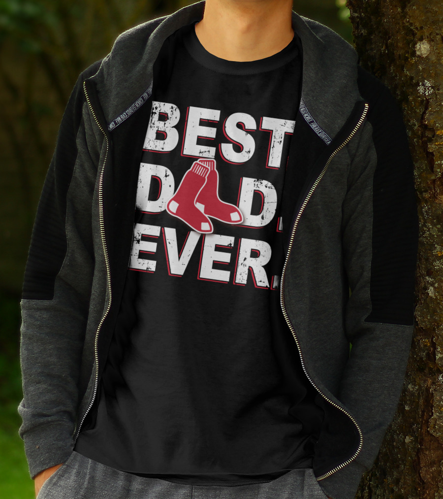 Best Dad Ever Red Sox Socks T-Shirt