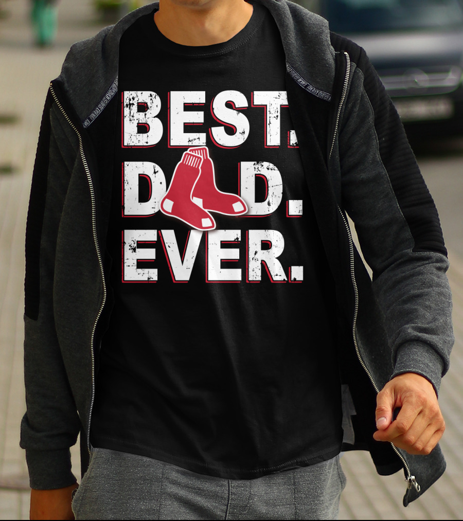 Best Dad Ever Red Sox Socks T-Shirt