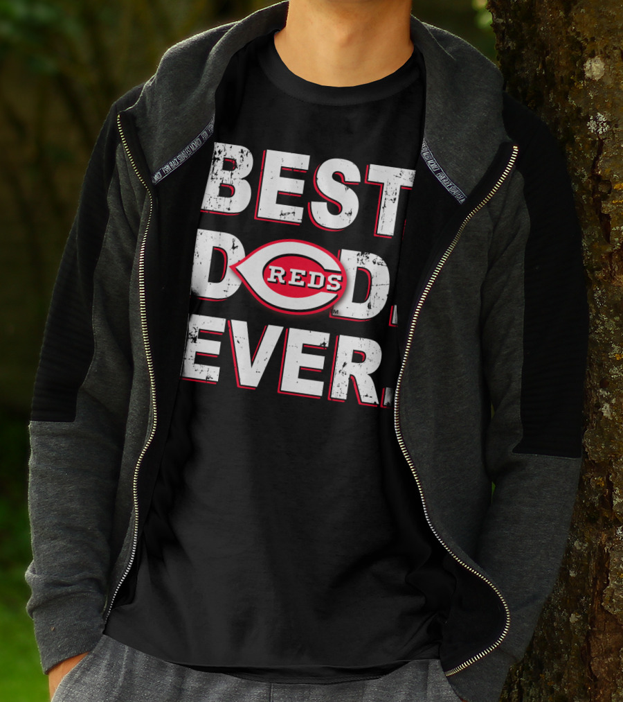 Best Dad Ever Reds Cincinnati Baseball T-Shirt