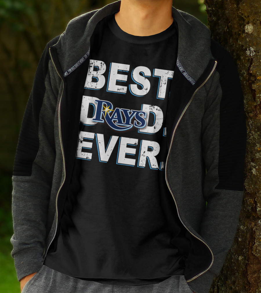 Best Dad Ever Rays Baseball Fan T-Shirt