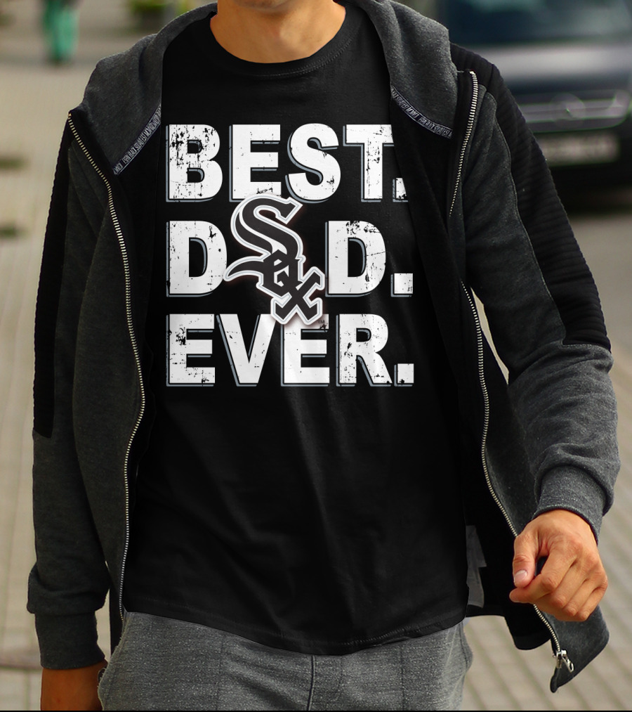 Best Dad Ever White Sox Logo T-Shirt
