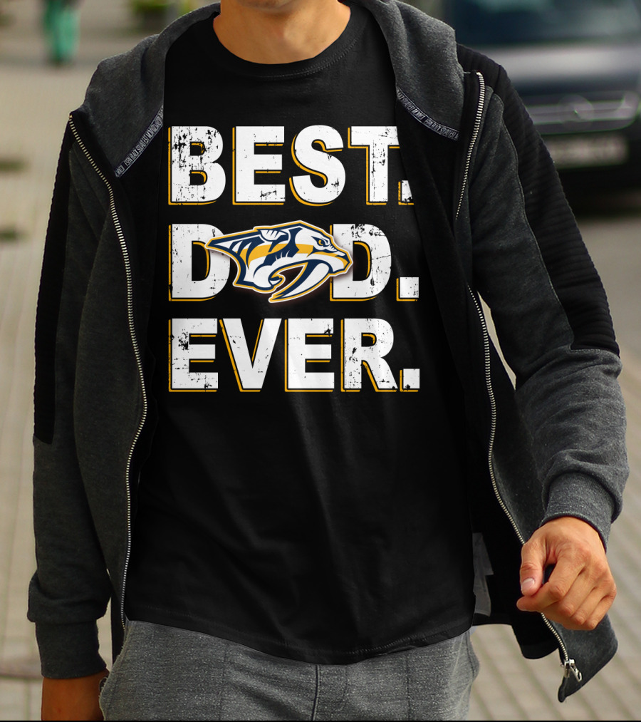 Best Dad Ever Nashville Predators Fan Gear T-Shirt