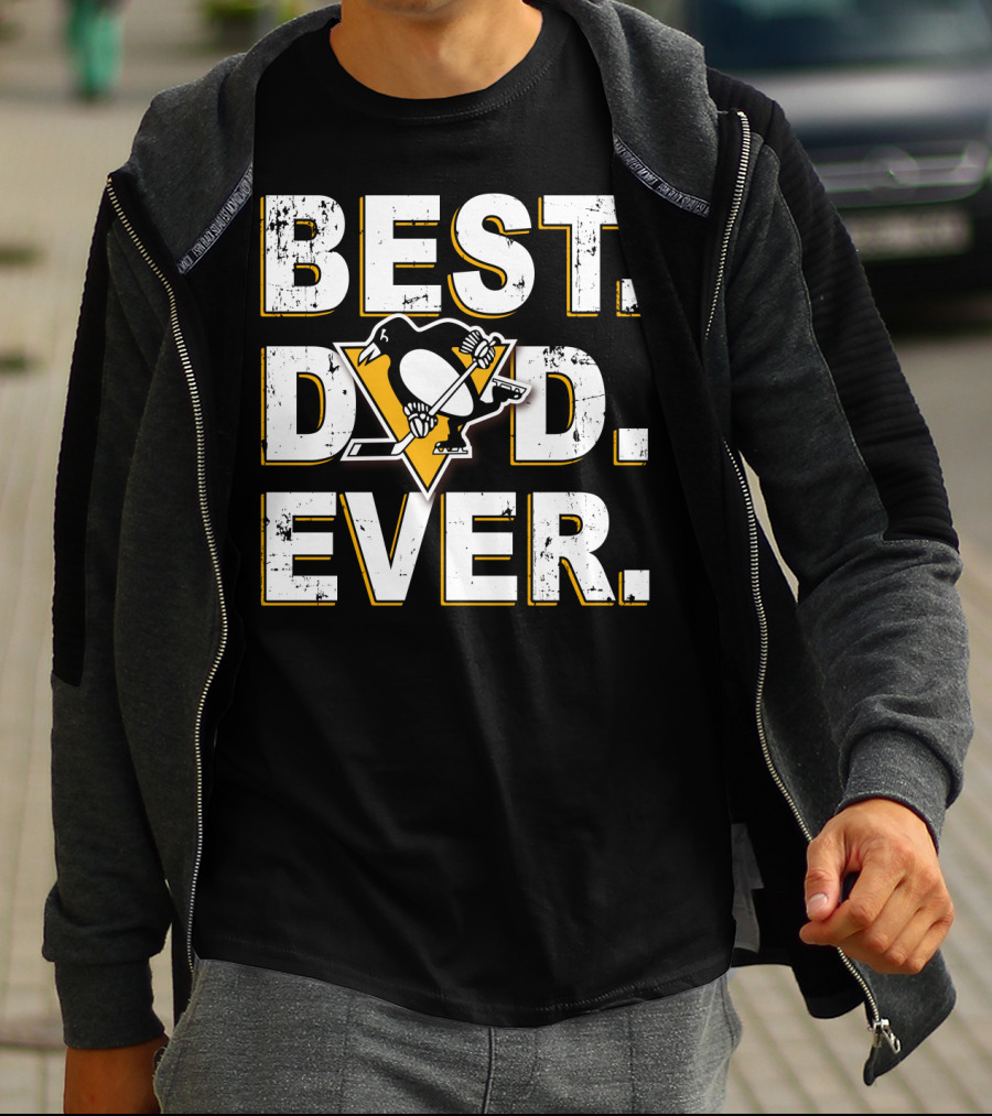 Best Dad Ever Pittsburgh Penguins Hockey Fan T-Shirt