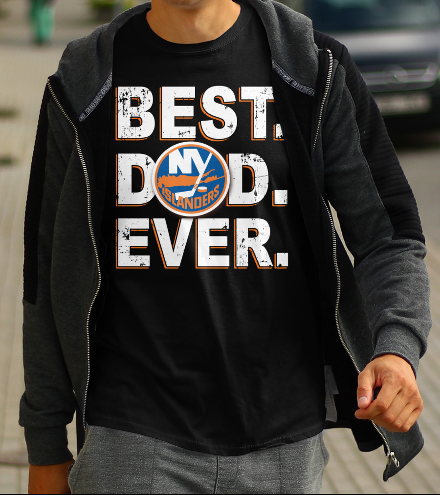 Best Dad Ever NY Islanders Hockey Fan T-Shirt