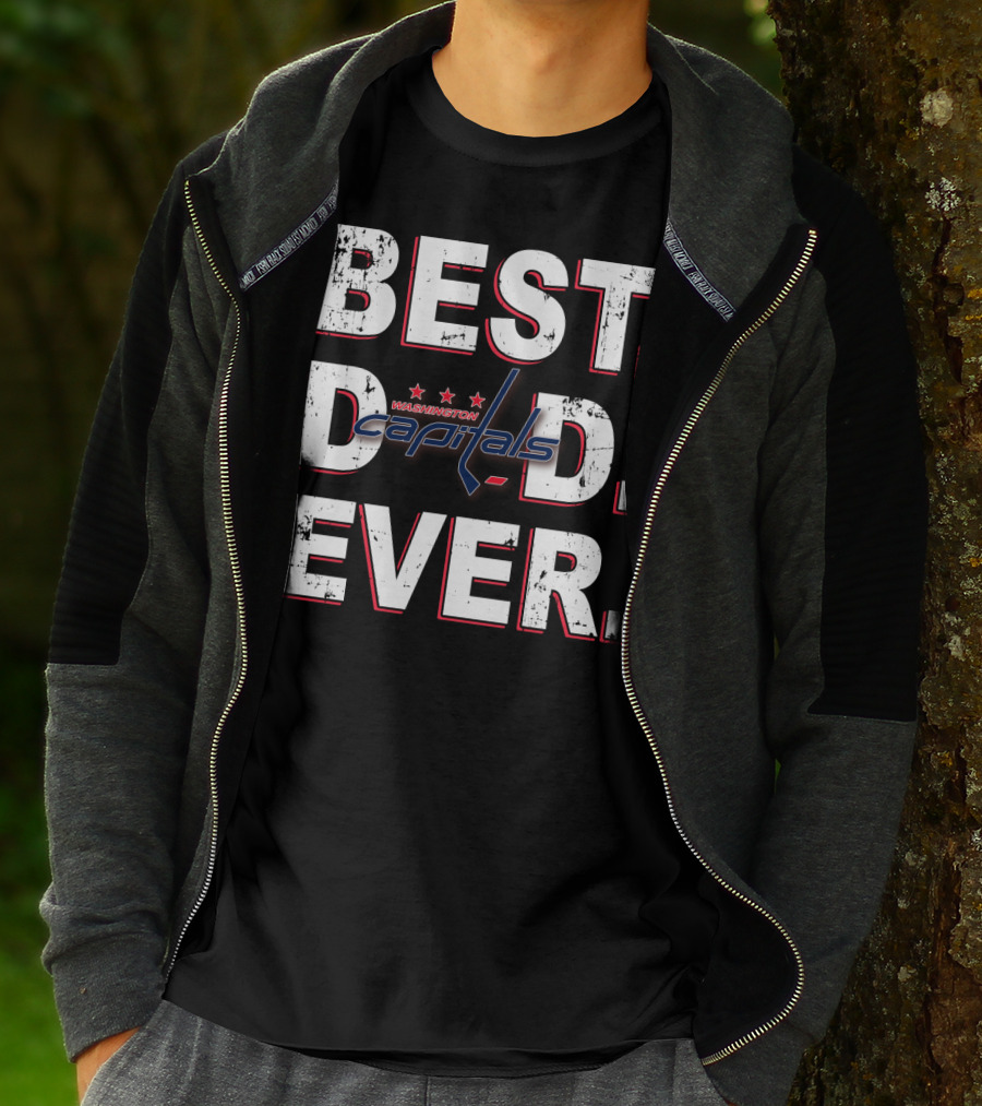 Best Dad Ever Washington Capitals Hockey Fan Cheering T-Shirt