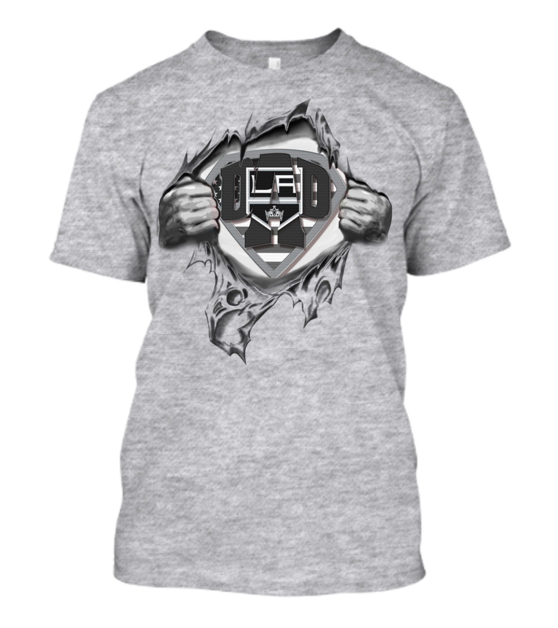 SUPERDAD LA Kings Hockey Logo Superhero T-Shirt
