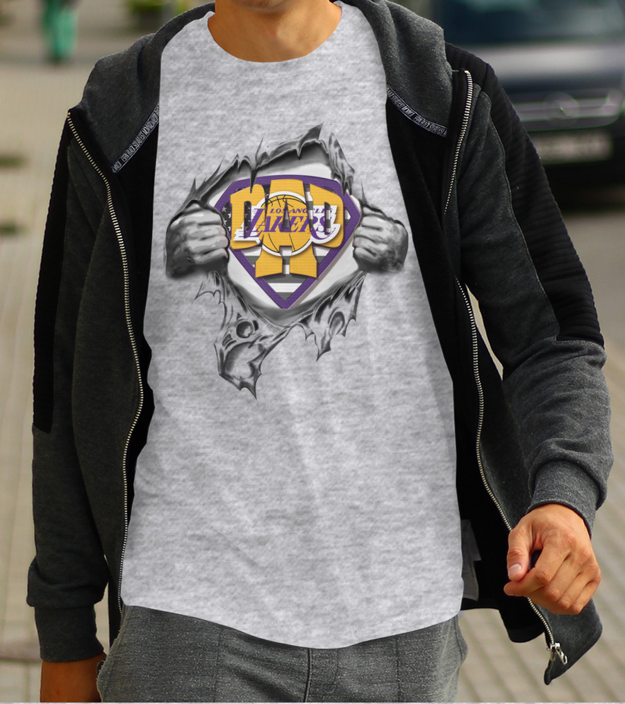 SUPERDAD Los Angeles Lakers Emblem With Heroic Shield T-Shirt