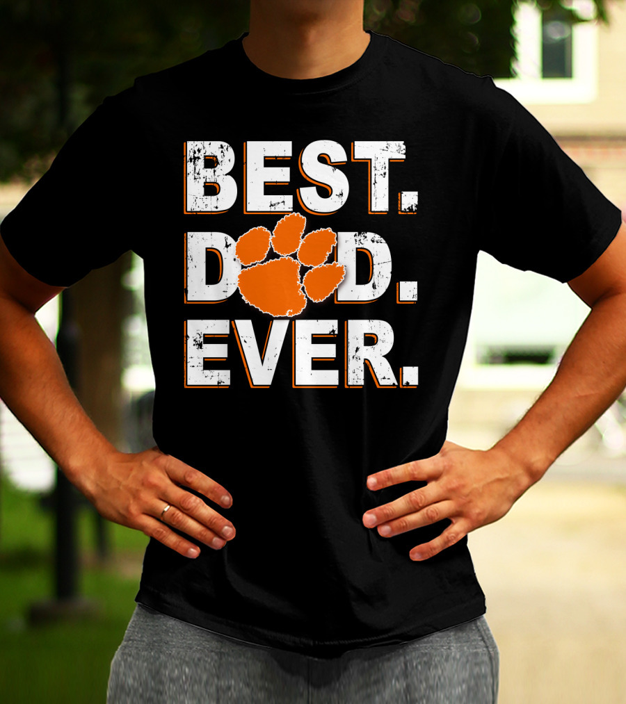 Best Dad Ever Clemson Tigers Paw T-Shirt