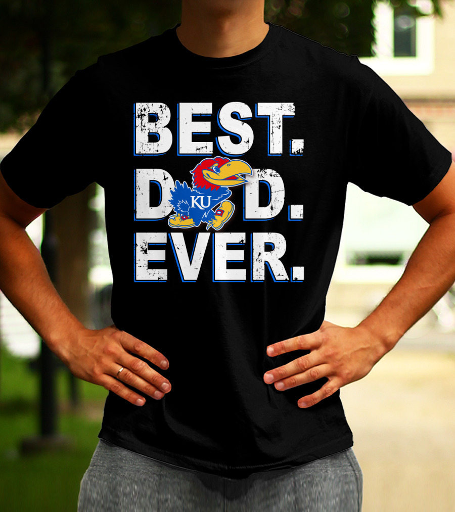Best Dad Ever Ku Kansas Jayhawks T-Shirt